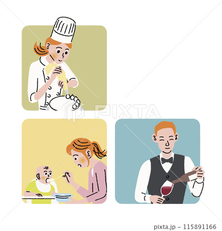 職業_料理人_子育て_夫婦 職業_料理人_子育て_夫婦 115891166