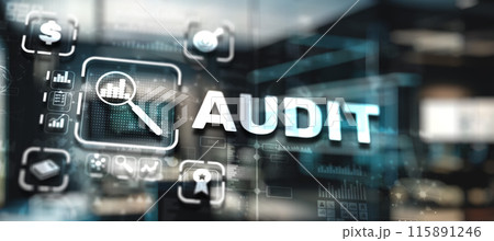 Audit business technology concept. Examination and evaluation of the financial statement of an organization 115891246