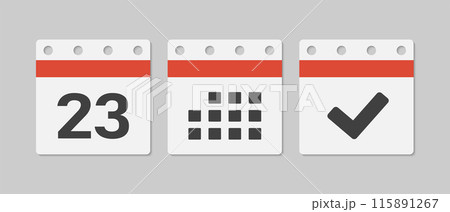 Vector icon page calendar - 23 day, agenda, done 115891267