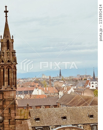 Panoramic view from the cathedral of Strasbourg. Alsace. France roof. Panoramic view from the cathedral of Strasbourg. Alsace. France roof. 115891414