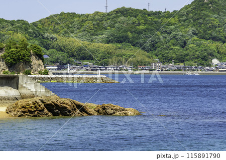 伯方島　有津の街並み　愛媛県今治市 115891790