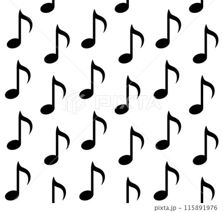 Vector seamless pattern of flat music note 115891976