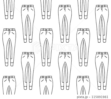 Vector seamless pattern of horse riding breeches 115891981