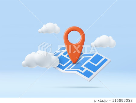 3D Map pins 115893058