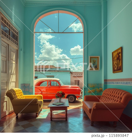 青空と車と部屋 青空と車と部屋 115893847