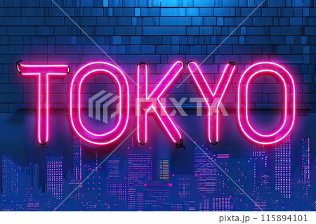 Tokyo town neon light city background Tokyo town neon light city background 115894101