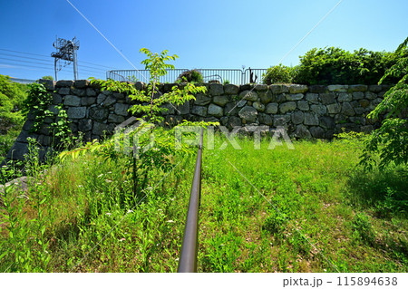 山城国「淀城」本丸の石垣と堀 115894638