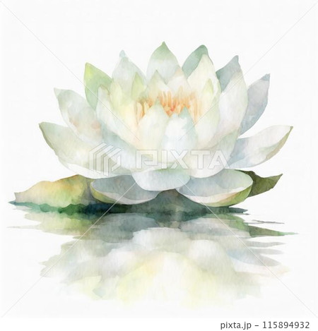 白いハスの花 115894932