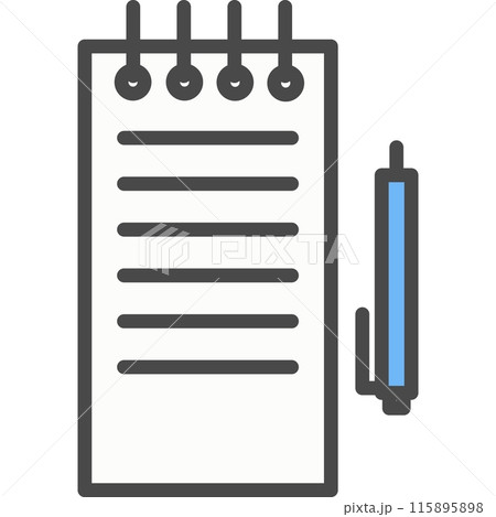 Notebook with pen vector icon Notebook with pen vector icon 115895898