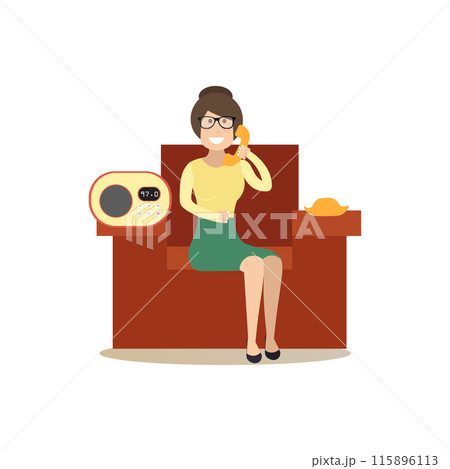 Radio people vector illustration in flat style 115896113