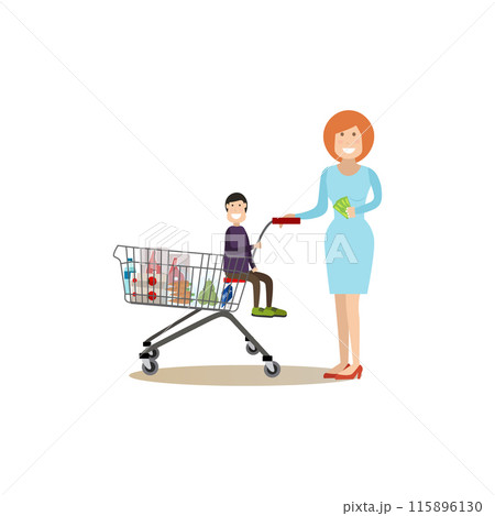 People shopping vector illustration in flat style 115896130