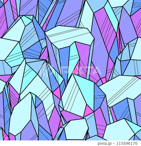 Pattern with crystals or minerals. Jewelry precious or semiprecious gem stones. Pattern with crystals or minerals. Jewelry precious or semiprecious gem stones. 115896170