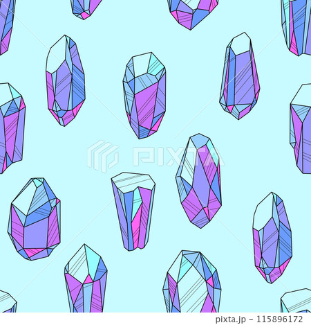 Pattern with crystals or minerals. Jewelry precious or semiprecious gem stones. Pattern with crystals or minerals. Jewelry precious or semiprecious gem stones. 115896172