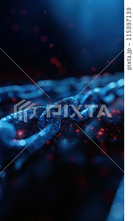 Cutting edge blockchain vision with digital links and advanced technology visualization 115897139