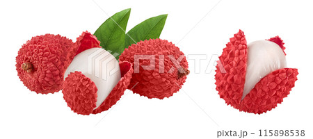 lychee fruit isolated on white background with full depth of field 115898538