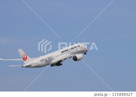 離陸、上昇する旅客機 115899327