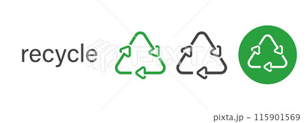 Recycle symbol icon of triangle arrow recyclable graphic line recycling 115901569