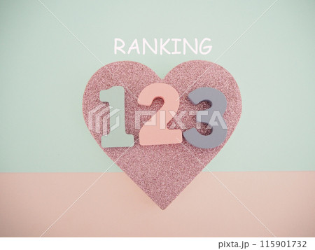 ハートにランキングrankingの文字と123の数字 115901732