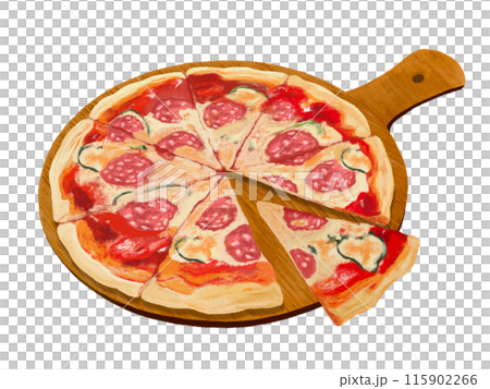 ペパロニピッツァ(カット)プレート付き ペパロニピッツァ(カット)プレート付き 115902266