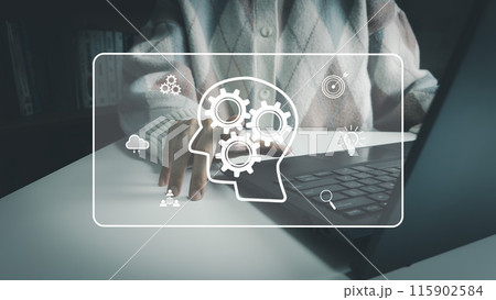 AI technology, Artificial Intelligence, Chatbot Chat and talk with AI, Using smartphone for search and find data by command prompt, robot learning machine create or generate picture or article auto AI technology, Artificial Intelligence, Chatbot Chat and talk with AI, Using smartphone for search and find data by command prompt, robot learning machine create or generate picture or article auto 115902584