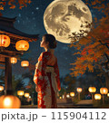 満月と月明かり 115904112