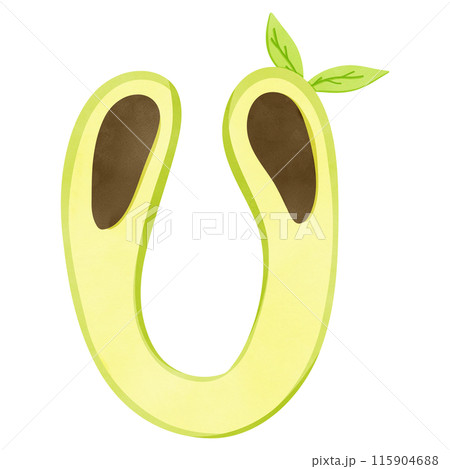 Avocado font U Uppercase 115904688