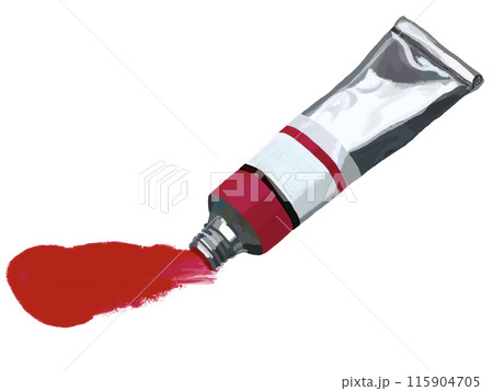 絵の具チューブ（赤）塗り広げ 115904705