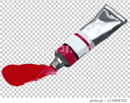 絵の具チューブ（赤）塗り広げ 115904705