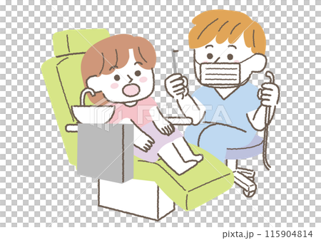 一名婦女在牙醫處接受治療（由牙醫陪同） 115904814