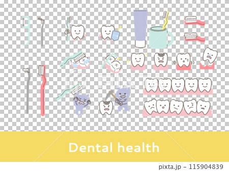 Set of illustrations about dental care - Stock Illustration [115904839 ...