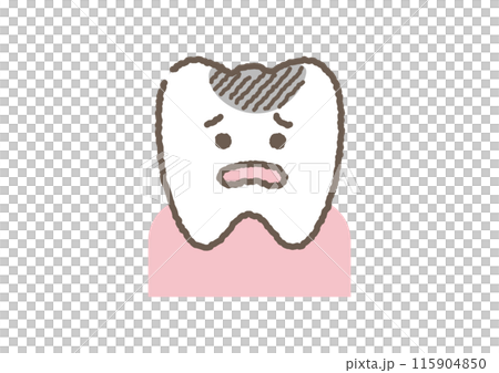 有蛀牙的牙齒的插圖 115904850