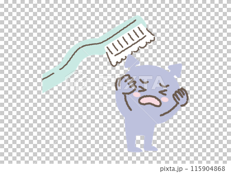 Illustration of tooth decay bacteria being killed by a toothbrush Illustration of tooth decay bacteria being killed by a toothbrush 115904868
