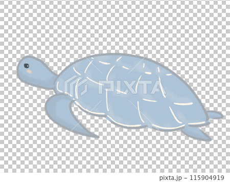 Illustration of a sea turtle looking sideways 115904919
