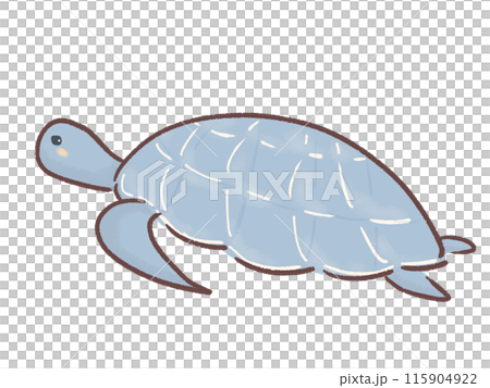 Illustration of a sea turtle looking sideways Illustration of a sea turtle looking sideways 115904922