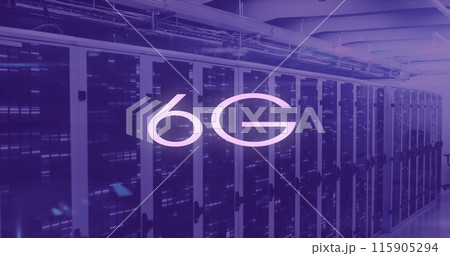 Image of 6g over violet server room 115905294