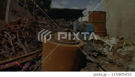 Image of data processing over rubbish dump Image of data processing over rubbish dump 115905455