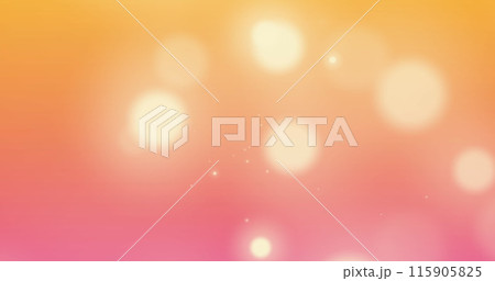 Image of spots of light against orange and pink gradient background with copy space 115905825