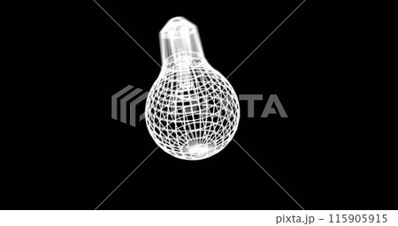 Image of light bulb icon moving on black background 115905915