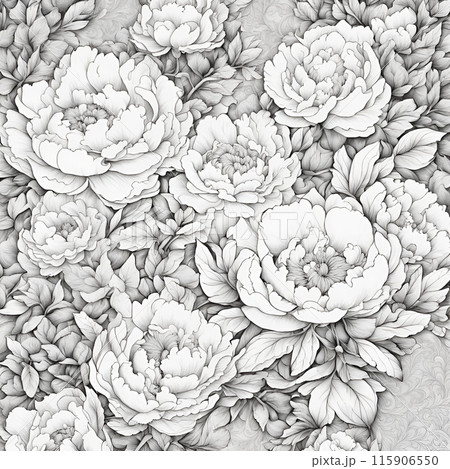 客家花布柄風デザインのぬりえ 115906550