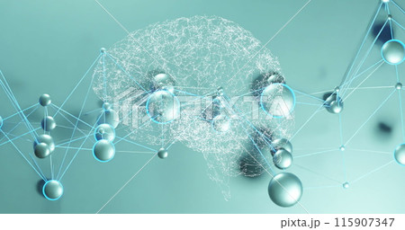 Image of brain over chemical formula 115907347
