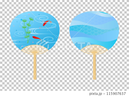 夏の風物詩、涼しさを誘う水紋のうちわ 夏の風物詩、涼しさを誘う水紋のうちわ 115907637