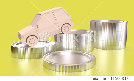 The car and coins for Business concept 3d rendering. The car and coins for Business concept 3d rendering. 115908379