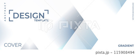 White abstract banner with diagonal geometric shapes. Modern white and blue vector wide background design template for cover, poster, promotion, banner 115908494