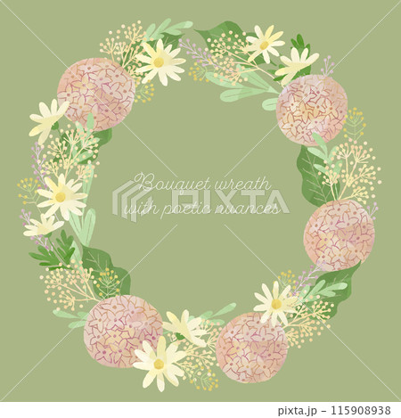 シックなブーケのリースフレーム 115908938