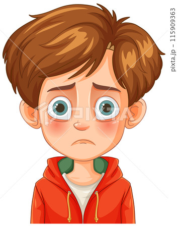 Sad Boy with Brown Hair 115909363