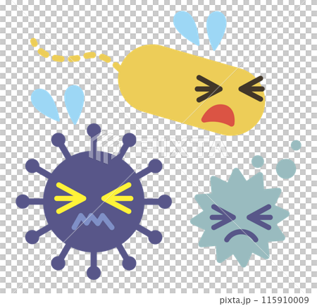困った表情の病原菌 115910009