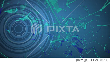 Image of tech icons and connections on green digital screen Image of tech icons and connections on green digital screen 115910644