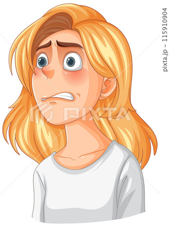 Worried Woman with Blonde Hair 115910904