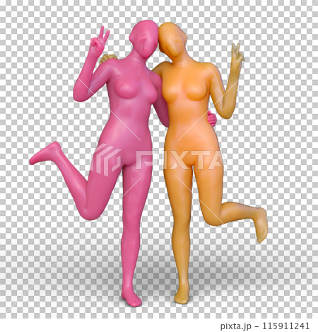 ポーズをとる女性達 ポーズをとる女性達 115911241