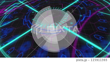 Image of scope scanning and data processing over american football player 115911393